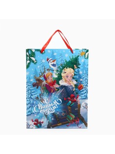 Пакет подарочный новогодний, 31 х 40 х 11.5 см, упаковка, холодное сердце Disney