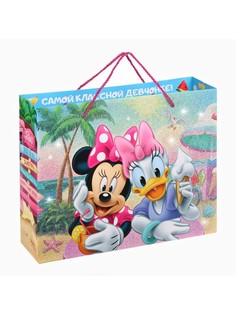 Пакет подарочный ламинированный с блестками Disney