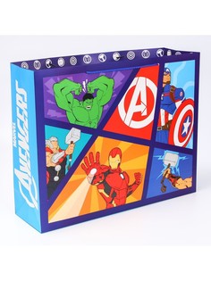 Пакет подарочный, 50х40х15 см, упаковка, мстители Marvel