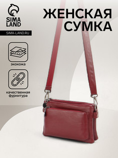 Сумка кросс-боди на молнии, цвет бордовый No Brand
