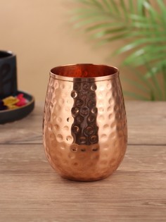 Стакан рельефный, 8.5×8.5×11.5 см, медь No Brand