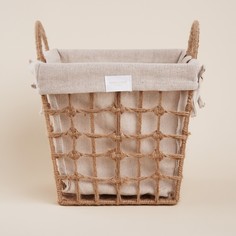 Корзина для хранения sl home, ручное плетение, с ручками, квадратная, джут, 27×27×31 см