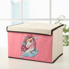 Короб стеллажный для хранения с крышкой No Brand
