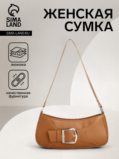 Сумка женская на молнии, цвет коричневый No Brand