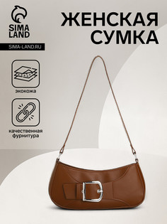 Сумка женская на молнии, цвет шоколадный No Brand