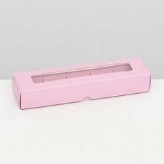 Коробка для 5 конфет, розовый, 22×5.5×3.5 см No Brand
