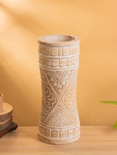 Ваза интерьерная, 15×15×35 см, дерево No Brand
