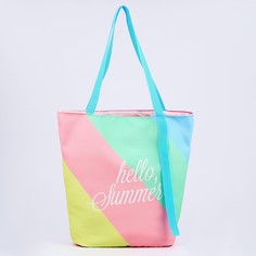 Сумка женская пляжная hello summer, 39×32 см, розовая Nazamok