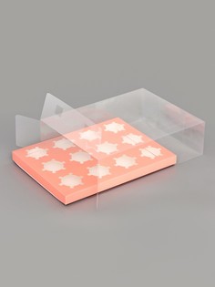Коробка для 12 капкейков, с прозрачной крышкой, розовый 34.7×26.3×10 см Upak Land