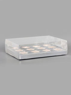 Коробка для 12 капкейков, с прозрачной крышкой, серебро, 34.7×26.3×10 см Upak Land