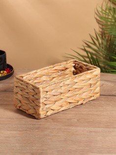 Корзина плетеная, 24×12×10 см, водный гиацинт No Brand