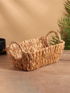 Корзина плетеная, 34×20×17 см, водный гиацинт No Brand