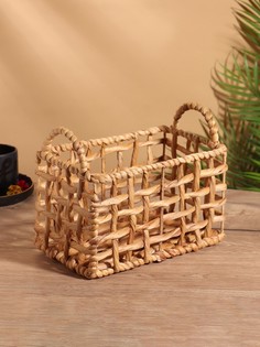 Корзина плетеная, 25×15×20 см, водный гиацинт No Brand