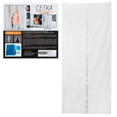 Сетка москитная для дверей, 100×210 см, на магнитах, белая No Brand