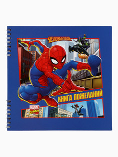 Книга пожеланий на пружине, 21,7х21 см, человек-паук Disney