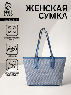 Сумка женская на молнии, средний размер, цвет голубой No Brand