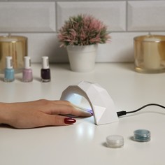Лампа для гель-лака luazon luf-11, led, 9 вт, 3 диода, таймер 60 с, usb, белая