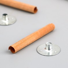 Фитиль для свечи дерево с металлическим держателем, круглый, набор 2 шт., 0.6×5 см Арт Узор