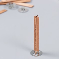 Фитиль для свечи с держателем двойной, дерево, набор 5 шт., 1×8 см No Brand