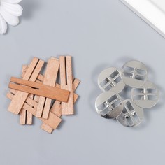 Фитиль для свечи с держателем двойной, дерево, набор 5 шт., 1×5 см Арт Узор