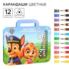 Цветные карандаши, 12 цветов, трехгранные, No Brand