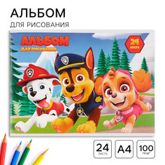 Альбом для рисования а4, 24 листа 100 г/м², на скрепке, No Brand