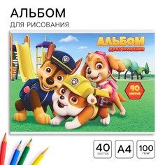 Альбом для рисования а4, 40 листов, на склейке, No Brand