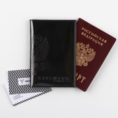 Обложка для паспорта 5131 mr.president, цвет черный, натуральная кожа No Brand