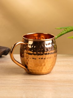 Кружка рельефная, 13×8×9.5 см, медь No Brand