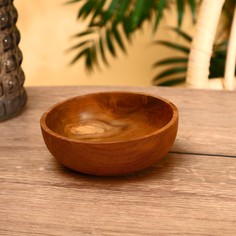 Миска, 16×16×6 см, тиковое дерево No Brand
