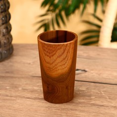 Стакан, 8×8×13 см, тиковое дерево No Brand