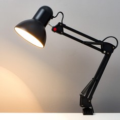 Лампа настольная е27, на зажиме (220 в) черная h=55 см (811) risalux