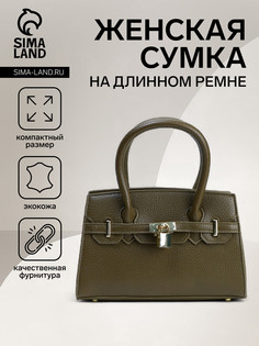 Сумка женская тоут на молнии, цвет зеленый No Brand