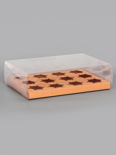 Коробка для 12 капкейков, с прозрачной крышкой, крафт, 34.7×26.3×10 см Upak Land