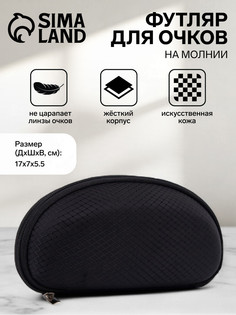 Футляр для очков на молнии, черный No Brand