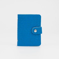 Визитница на кнопке, 12 карт, цвет синий No Brand