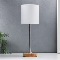 Лампа настольная 16011/1 e14 40 вт дерево-хром 12.5×12.5×42 см risalux