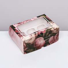 Коробка для 6 капкейков с окном, Upak Land