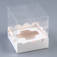 Коробка под 1 капкейк с прозрачной крышкой 9.2×9.2×10 см Upak Land
