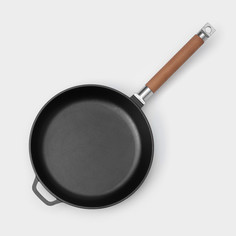 Сковорода чугунная wild kitchen, d=24 см, съемная ручка, индукция