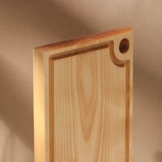 Доска разделочная деревянная с кровостоком adelica, 26×16×2 см, покрыта маслом, цельная береза