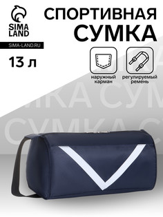 Сумка спортивная на молнии, боковой карман/сетка, регулируемый ремень, маленький размер, цвет синий No Brand