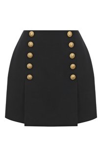 Шерстяная юбка Balmain