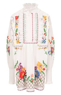 Блузка из хлопка и льна Valentino