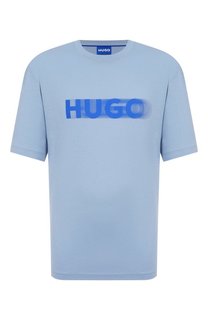 Хлопковая футболка HUGO Blue