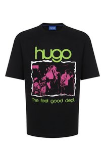 Хлопковая футболка HUGO Blue