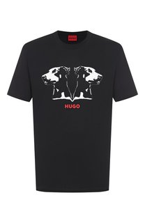 Хлопковая футболка HUGO
