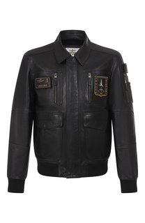 Кожаный бомбер Aeronautica Militare
