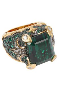 Кольцо Emerald Flower Queensbee
