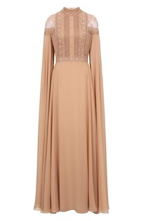 Платье из шелка и хлопка Elie Saab